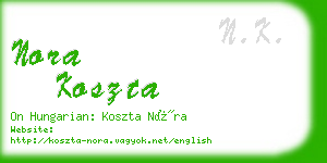 nora koszta business card